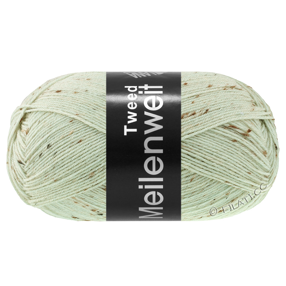 Lana Grossa MEILENWEIT 100g Tweed | 182-бело-зелёный
