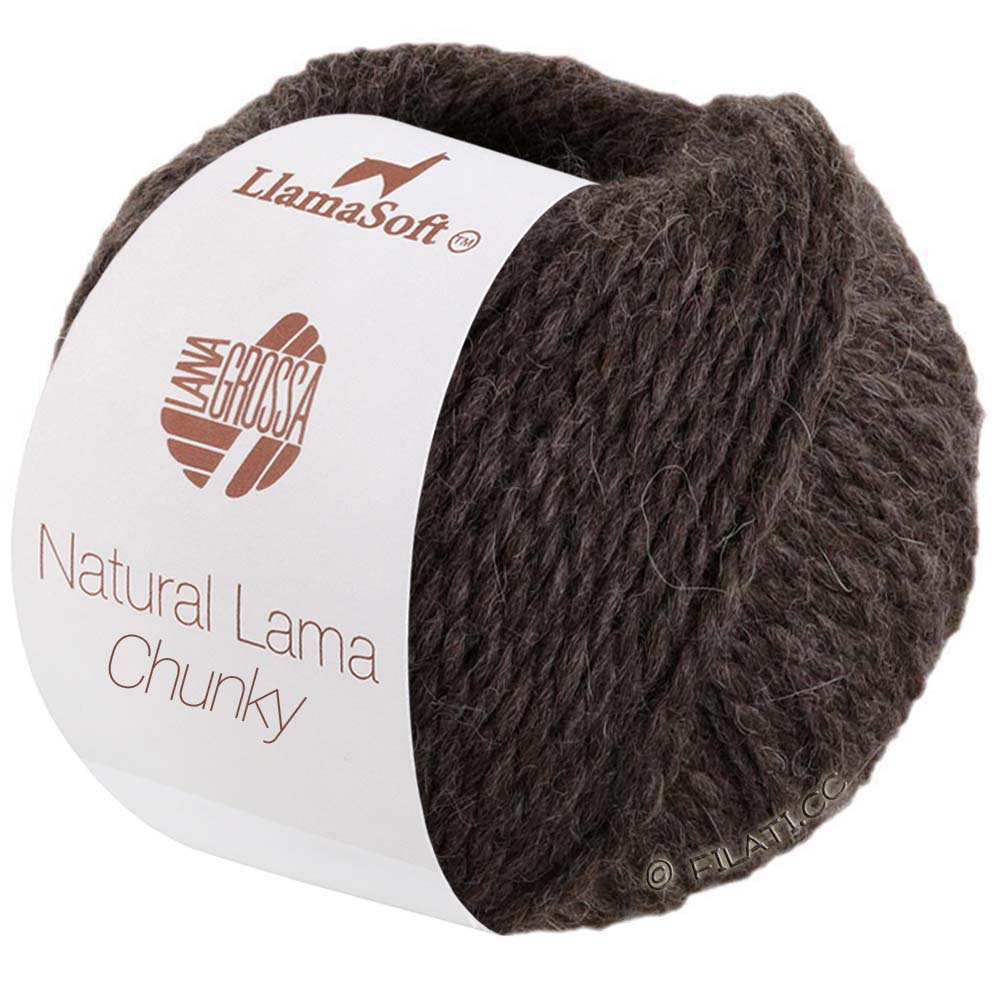 Lana Grossa NATURAL LAMA CHUNKY | 15-чёрно-коричневый
