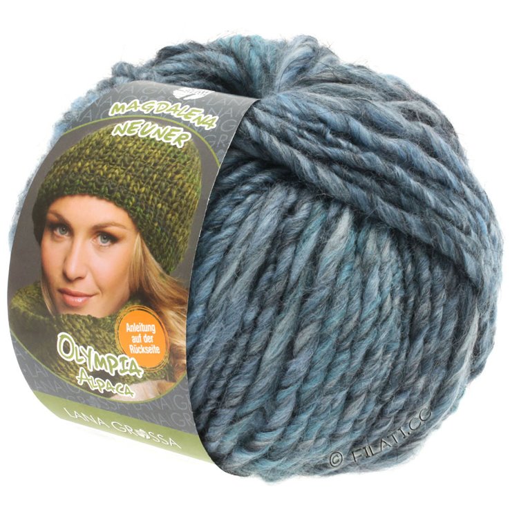 Lana Grossa OLYMPIA Alpaca | 901-светло-голубой/серо-синий/джинс меланжевый