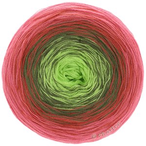 Lana Grossa SHADES OF COTTON | 120-фуксия/пинк/оранжево-красный/серо-зеленый/светло-зелёный