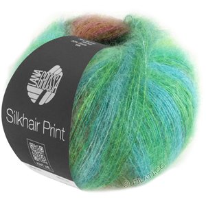 Lana Grossa SILKHAIR PRINT | 422-нефрит/жёлто-зеленый/петроль/оливковый/охра/ягодный