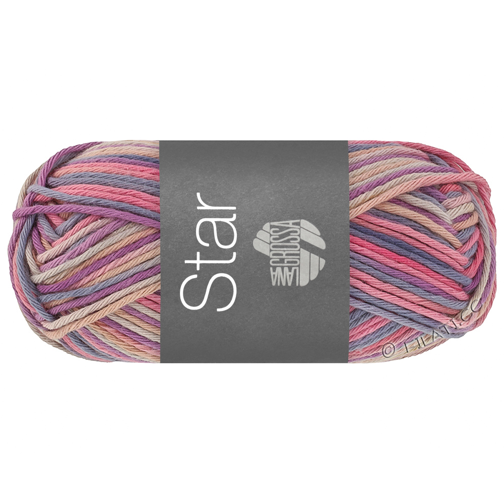 Lana Grossa STAR Print принт | 366-светло-серый/пинк/фиолетовый/серо-синий/розого-бежевый