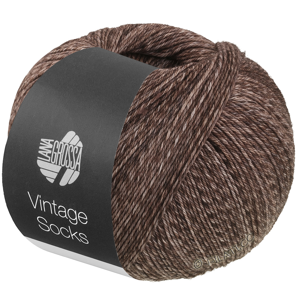 Lana Grossa Vintage Socks | 1024-серо-коричневый/кофе мокко меланжевый