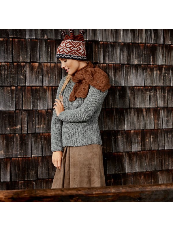 Lana Grossa Шапка с жаккардовым узором и полосами Alta Moda Alpaca