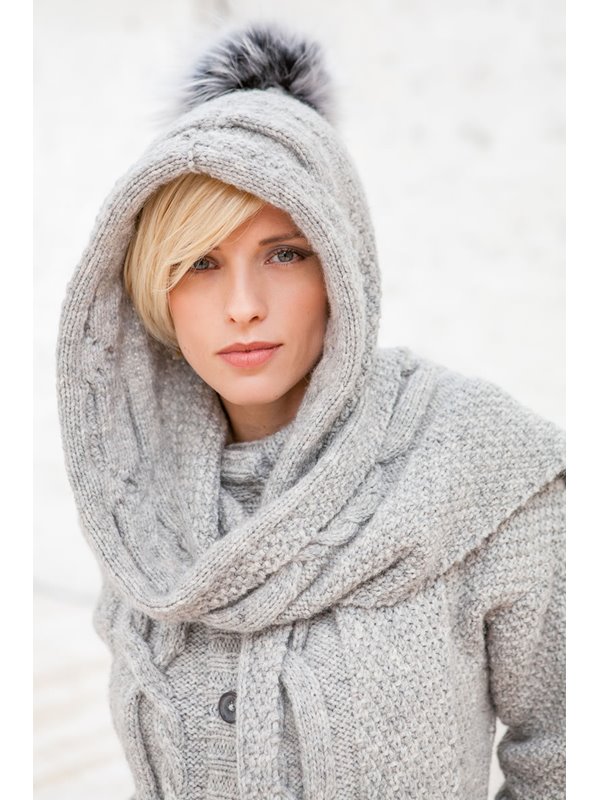 Lana Grossa ШАРФ С КАПЮШОНОМ Alta Moda Alpaca