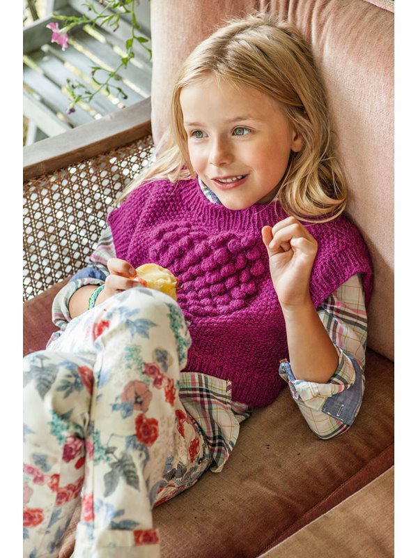 Lana Grossa ДЕТСКИЙ ПУЛОВЕР С СЕРДЕЧКОМ ИЗ ШИШЕЧЕК Alta Moda Alpaca