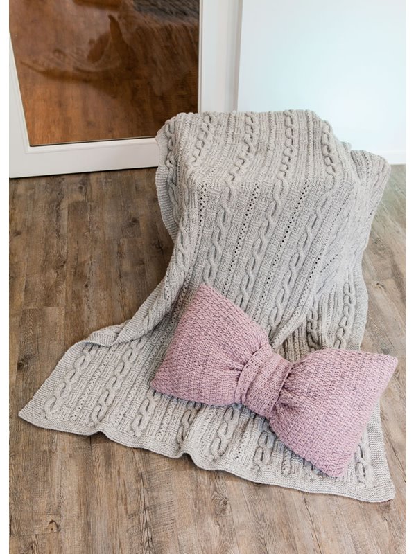 Lana Grossa ПОКРЫВАЛО, СВЯЗАННОЕ АЖУРНЫМ УЗОРОМ С КОСАМИ Alta Moda Cashmere 16