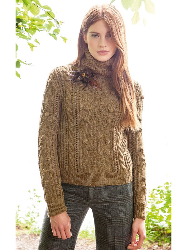 Lana Grossa ПУЛОВЕР С КОСАМИ Alta Moda Alpaca