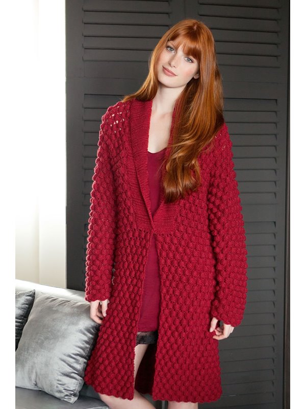 Lana Grossa КОРОТКОЕ ПАЛЬТО, СВЯЗАННОЕ «ЗВЕЗДОЧКАМИ» Alta Moda Cashmere 16