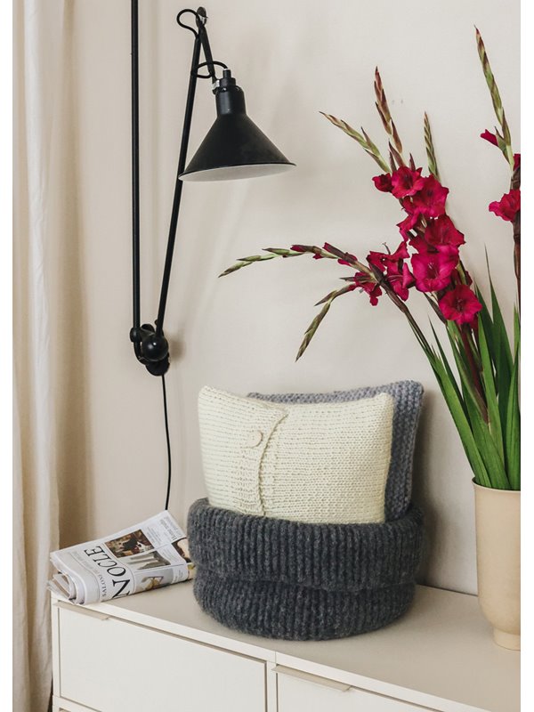 Lana Grossa ВОЙЛОЧНАЯ ТЕМНО-СЕРАЯ МЕЛАНЖЕВАЯ КОРЗИНКА Feltro