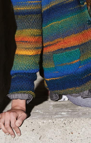 Lana Grossa ЖАКЕТ С ЛАЦКАНАМИ, СВЯЗАННЫЙ КРУПНЫМ ЖЕМЧУЖНЫМ УЗОРОМ Cinque Multi