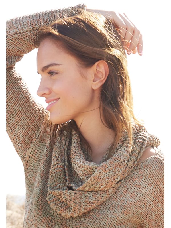 Lana Grossa СНУД, СВЯЗАННЫЙ КРУПНЫМ ЖЕМЧУЖНЫМ УЗОРОМ И ПЛАТОЧНОЙ ВЯЗКОЙ Roma Dégradé