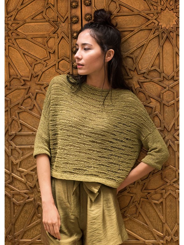 Lana Grossa ПУЛОВЕР ПРЯМОУГОЛЬНОЙ ФОРМЫ, СВЯЗАННЫЙ ВОЛНИСТЫМ УЗОРОМ Nizza