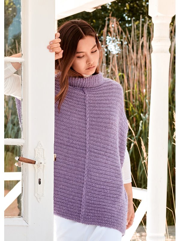 Lana Grossa БЕЗРУКАВКА, СВЯЗАННАЯ УЗОРОМ СО СНЯТЫМИ ПЕТЛЯМИ Brigitte No. 2