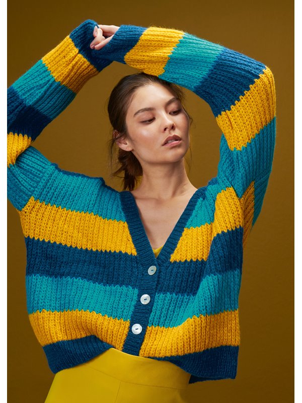 Lana Grossa КАРДИГАН, СВЯЗАННЫЙ ПОЛУПАТЕНТНЫМ УЗОРОМ Brigitte No.