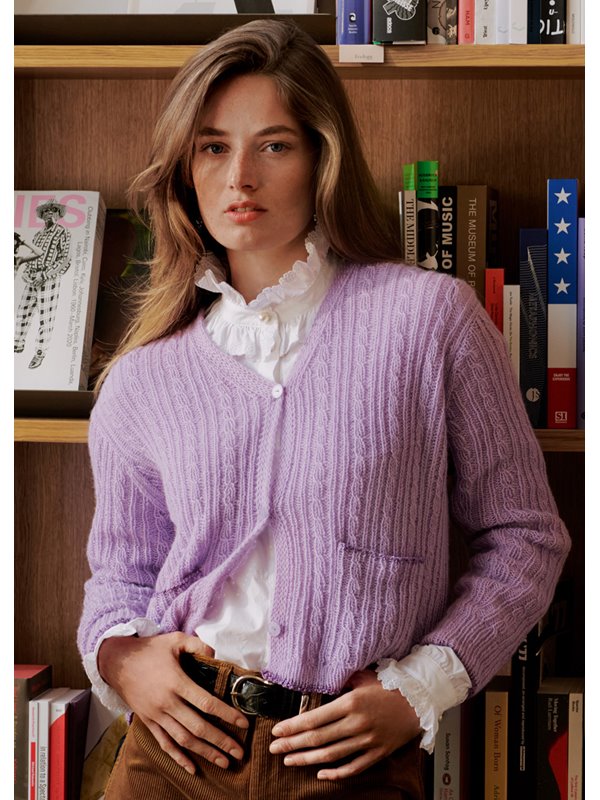 Lana Grossa ЖАКЕТ, СВЯЗАННЫЙ РЕЗИНКОЙ С КОСАМИ Ecopuno & Brillino