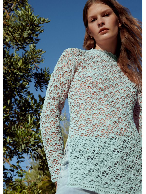 Lana Grossa ПУЛОВЕР, СВЯЗАННЫЙ КРЮЧКОМ Capri