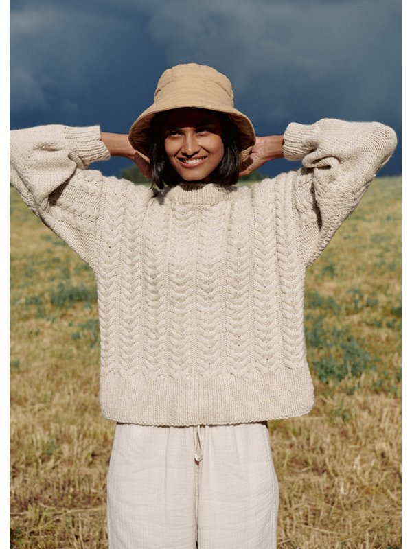 Lana Grossa ПУЛОВЕР С КОСАМИ Alta Moda Alpaca