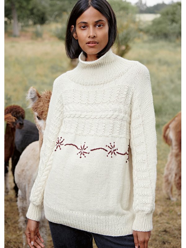 Lana Grossa ПУЛОВЕР С ВЫШИВКОЙ Landlust Alpaka Merino 100