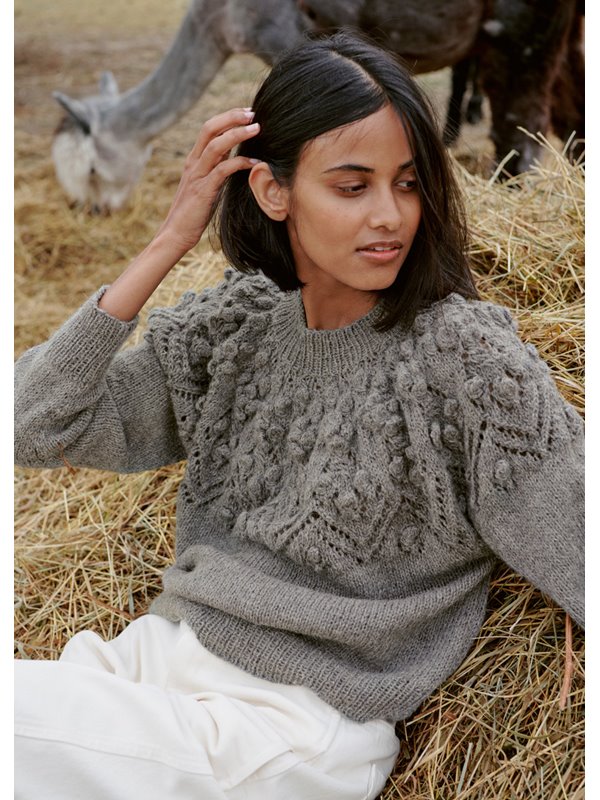 Lana Grossa СВИТЕР С УЗОРНОЙ КОКЕТКОЙ Natural Alpaca Classico