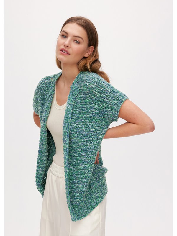 Lana Grossa ЖИЛЕТ, СВЯЗАННЫЙ СВЕРХУ ВНИЗ Bella, Landlust Sommerseide & Sottile