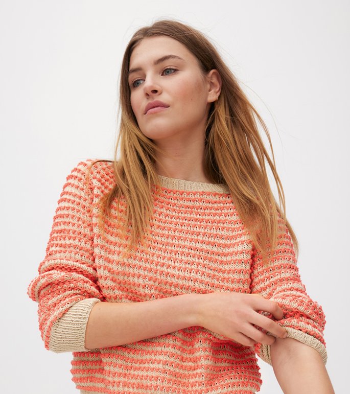 Lana Grossa ДЖЕМПЕР, СВЯЗАННЫЙ СВЕРХУ ВНИЗ Promessa & Landlust Sommerseide