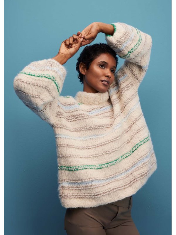 Lana Grossa СВИТЕР С ПОПЕРЕЧНЫМИ ПОЛОСАМИ Royal Alpaca & Alpaca Air