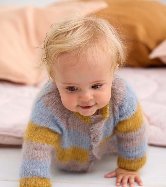 Lana Grossa JAKKE Natural Superkid Tweed - Strikkeoppskrift (DK)