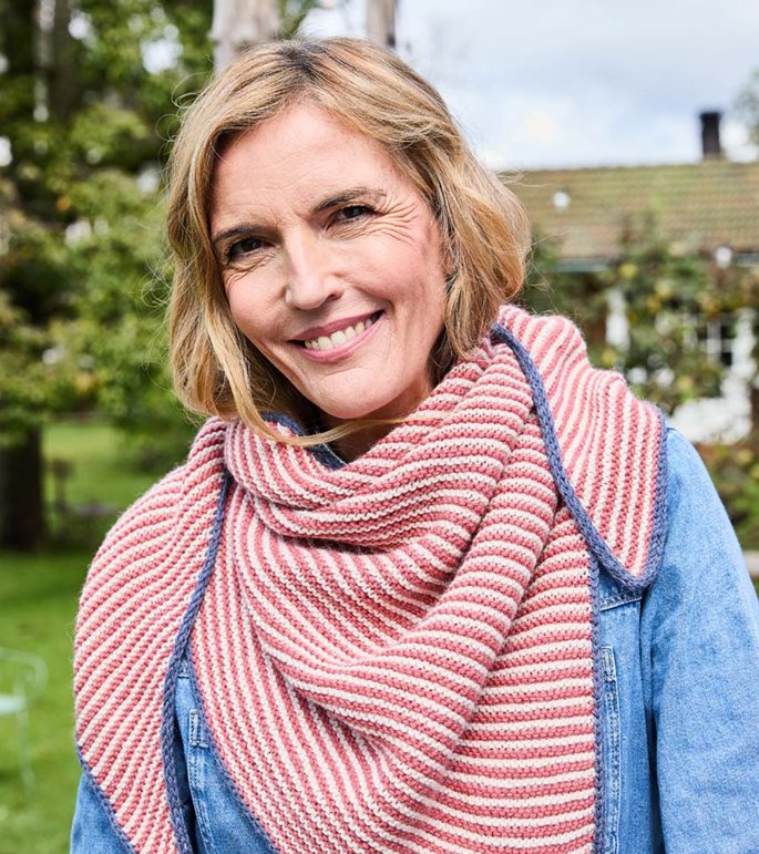 Lana Grossa TREKANTSSJAL Landlust Alpaka Merino 160 - Stickmönster (NO)