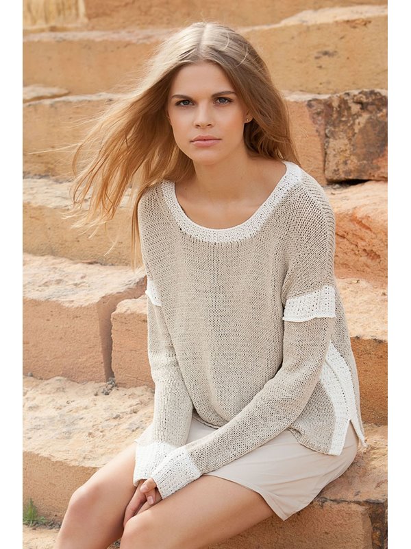 Lana Grossa Пуловер Solo Lino Melange