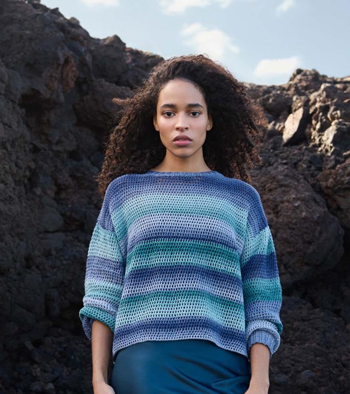 Lana Grossa HEKLET GENSER Gomitolo Tono - Hekleopskrift (NO)