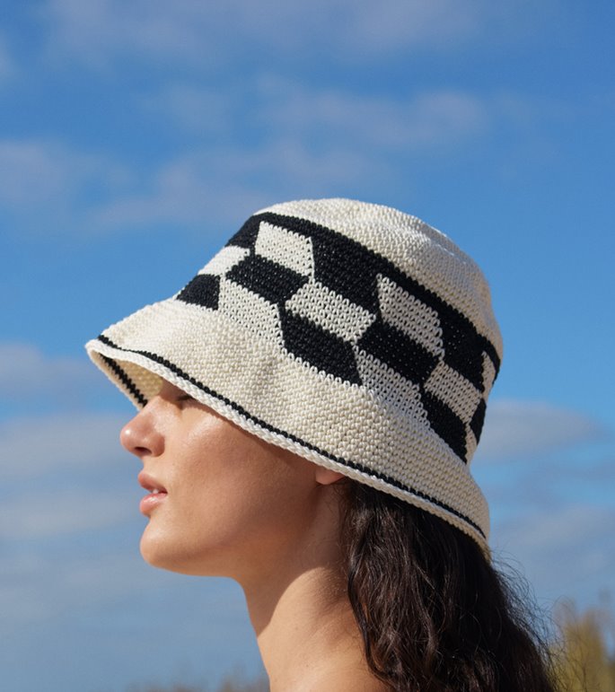 Lana Grossa HAT I FASTMASKER MED JACQUARDBORT Cotone