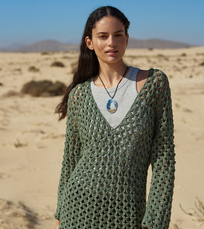 Lana Grossa TRUI IN BLOEMENPATROON Promessa