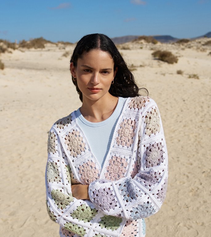 Lana Grossa JAKKE AF KVADRATISKE MOTIVER Promessa & Cotonella