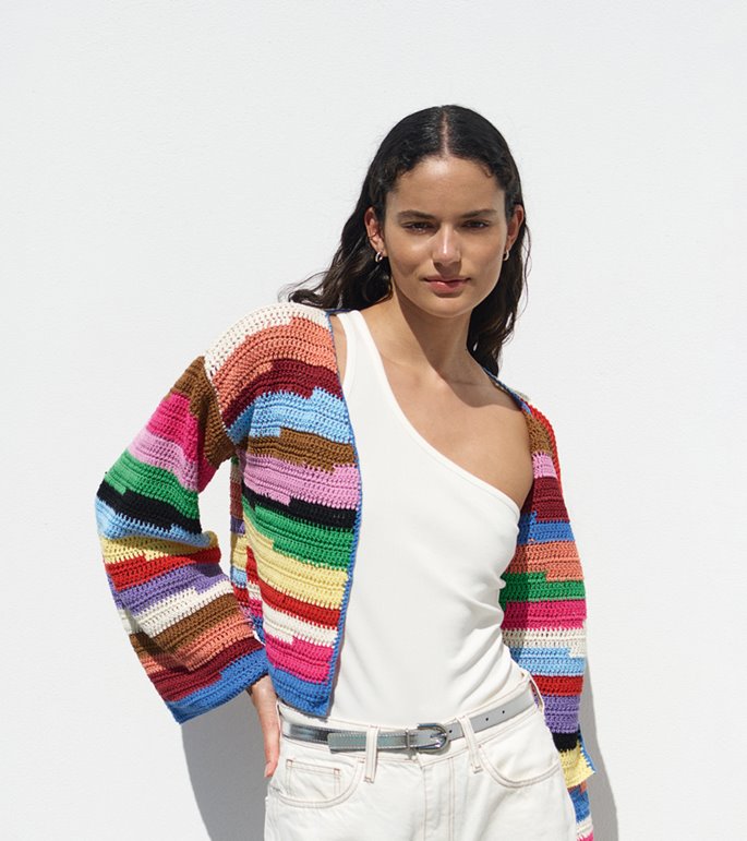 Lana Grossa CARDIGAN EN BRIDES Cotone & Elastico