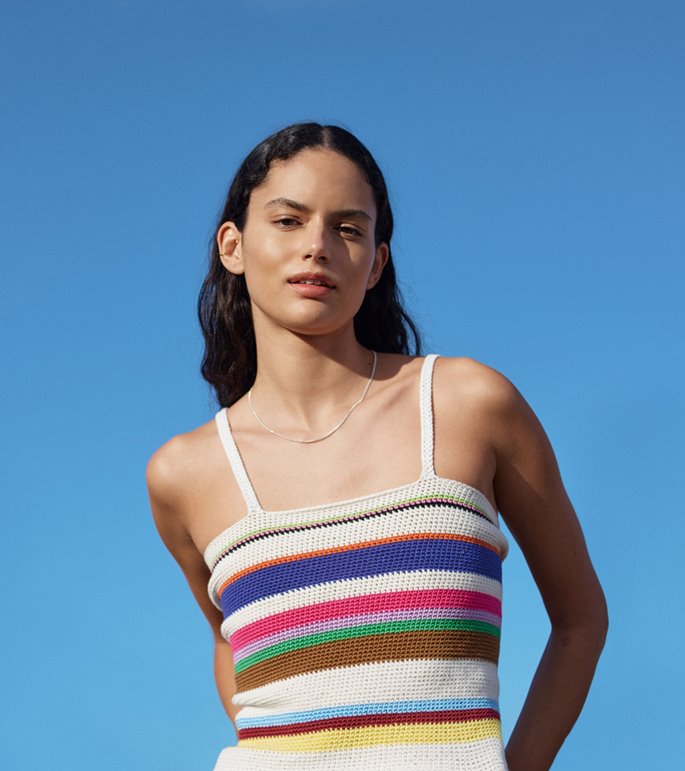 Lana Grossa STRIBET TOP I FASTMASKER Cotone & Elastico