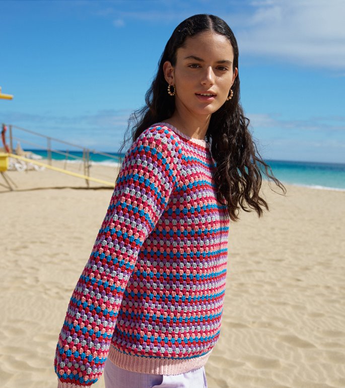 Lana Grossa RAGLANPULLOVER IM STÄBCHENLOCHMUSTER Elastico