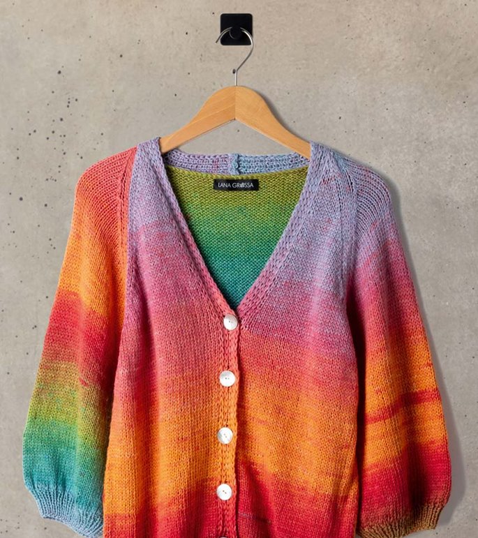 Lana Grossa RAGLANJAKKE Cotonella - Strikkeoppskrift (DK)