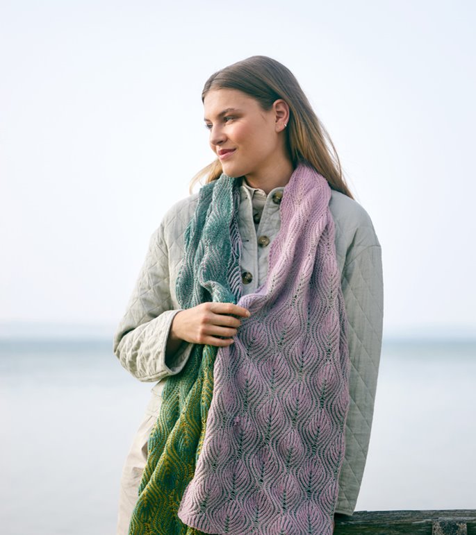 Lana Grossa ШАЛЬ Merino Lace Aquarell & Cool Wool Lace