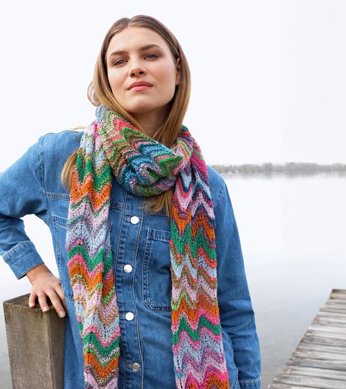 Lana Grossa SJAL Colorissimo 2 & Soffio - Strikkeoppskrift (SE)