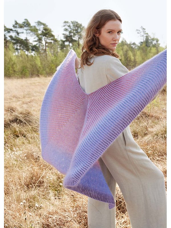 Lana Grossa ПЛАТОК ПОНЧО Merino Lace Aquarell, Silkhair & Cool Wool Lace