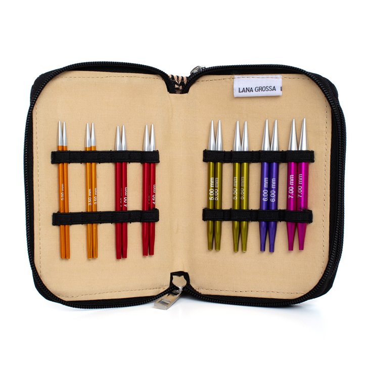 Lana Grossa Набор спиц (короткие) алюмиеий Rainbow